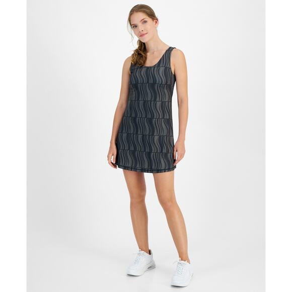 ID Ideology Women's Geo Performance tennis Dress deep black/grey large - Picture 2 of 9